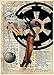 Sexy star wars storm trooper with deathstar, modern pin up girl art on old dictionary page