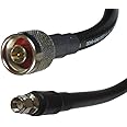 Times Microwave 400-n-SMA-25 LMR-400 Cable coaxial de línea de antena con N macho y conectores macho SMA rectos (25 pies).