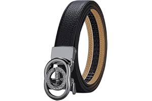 VANANNBA Belts for Women Leather Ratchet Belt Designer for Dress Jeans Pants with Shining "G" Buckle Gold Silver