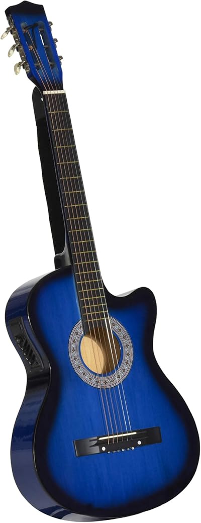 HOMCOM 38 Inch Acoustic Electric Classical Guitar Kit Blue with Case