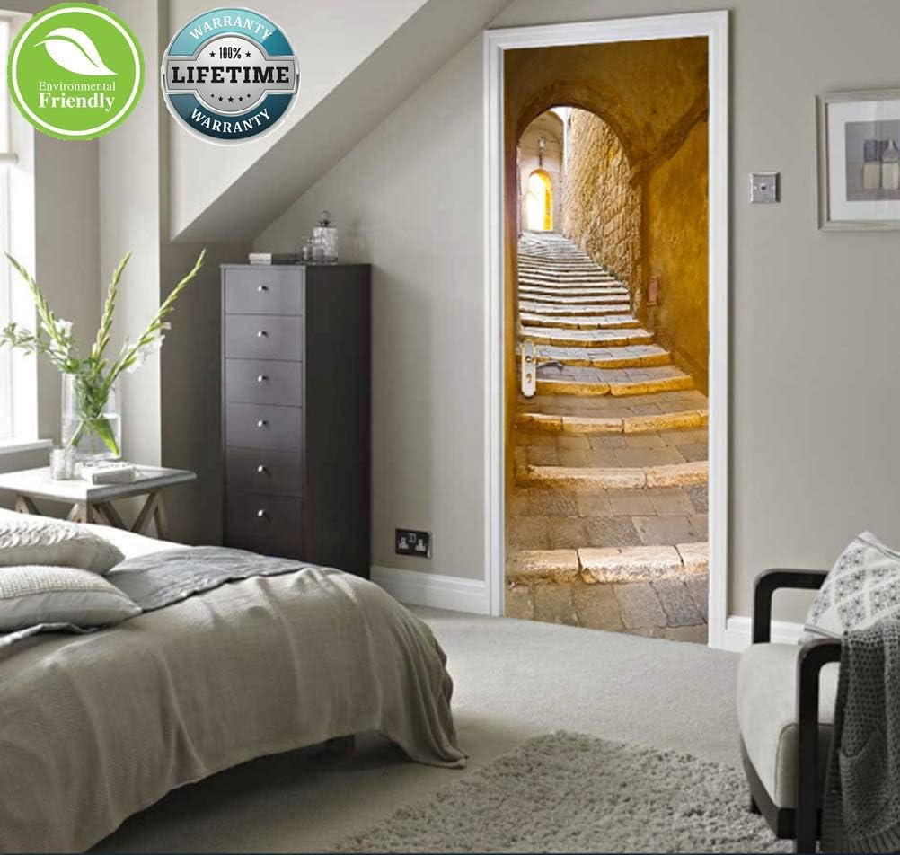 MeetYours Self Adhesive Door Stickers, 3D Peel and Stick, Waterproof Door Decal Vinyl Wall Murals 77 * 200cm - Image 3