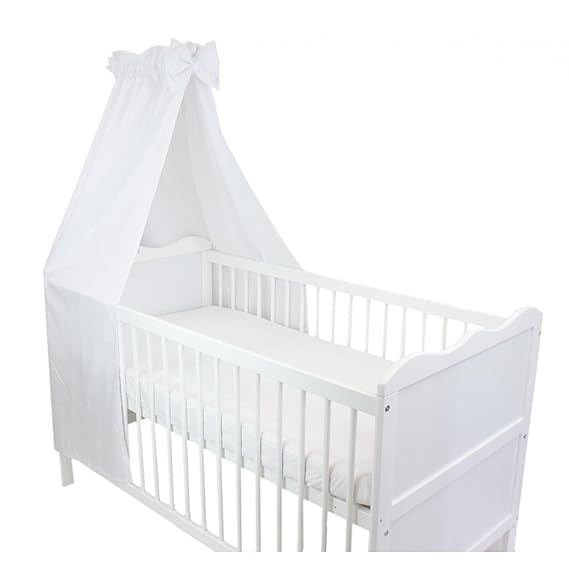 TupTam Babybett Himmel mit Schleifchen, Farbe: Weiß, Größe: ca. 160x240 cm