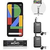Movo Edge-UC-Duo Wireless Lavalier Microphone System, USB Type-C Compatible, Omnidirectional Lapel Microphones, Dual Channel Select, 1-Year Warranty