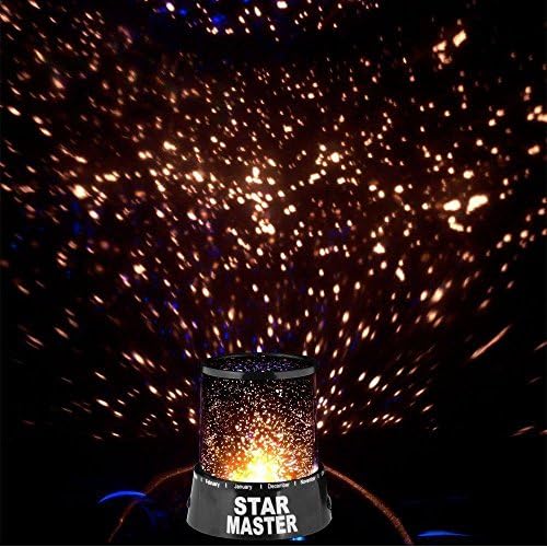 SKYFUN (LABEL) Plastic Starry LED Star Master Rotating Projector Light Lamp for Kids Room Décor-Multi Color
