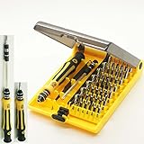 JACKLY 45 in 1 Professional Portable Opening Tool Compact Screwdriver Kit Set with Tweezers & Extension Shaft for Precise Repair or Maintenance JK6089-A