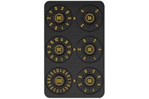 SOLRIFY 6 in 1 Metal Dice Spinner – Card-Sized Polyhedral Dice Set (D4-D20), Portable RPG Gaming Dice for D&D, Travel & Tabletop Games (Black)