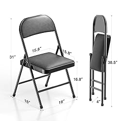 Nazhura 4 Pack Folding Chairs with Padded Cushion