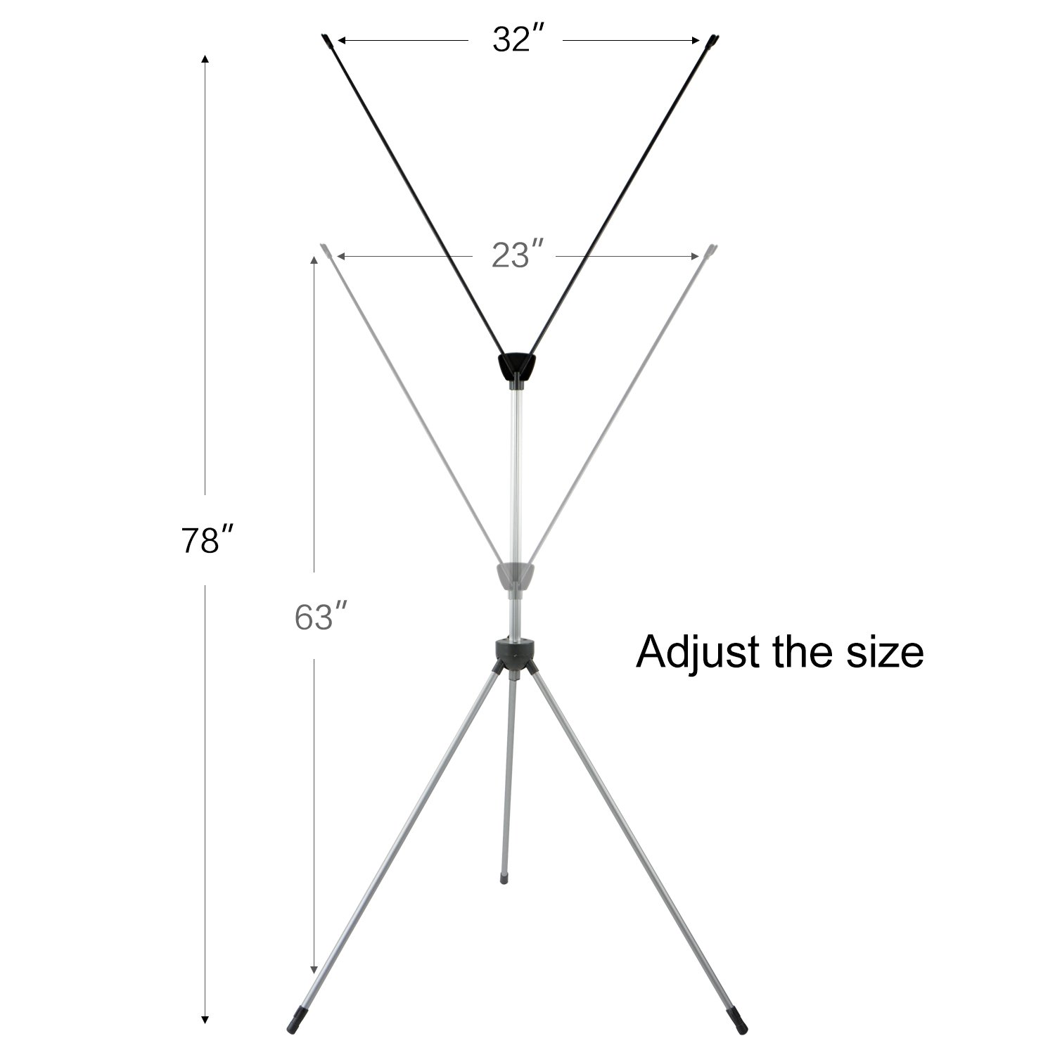 T-Sign Reinforced Block Adjustable Tripod X Banner Stand Fits Any Banner Size from 23"X63" to 32"X78" with a Protable Traveling Bag for Trade Show Exhibition, Bigger Size More Adaptable