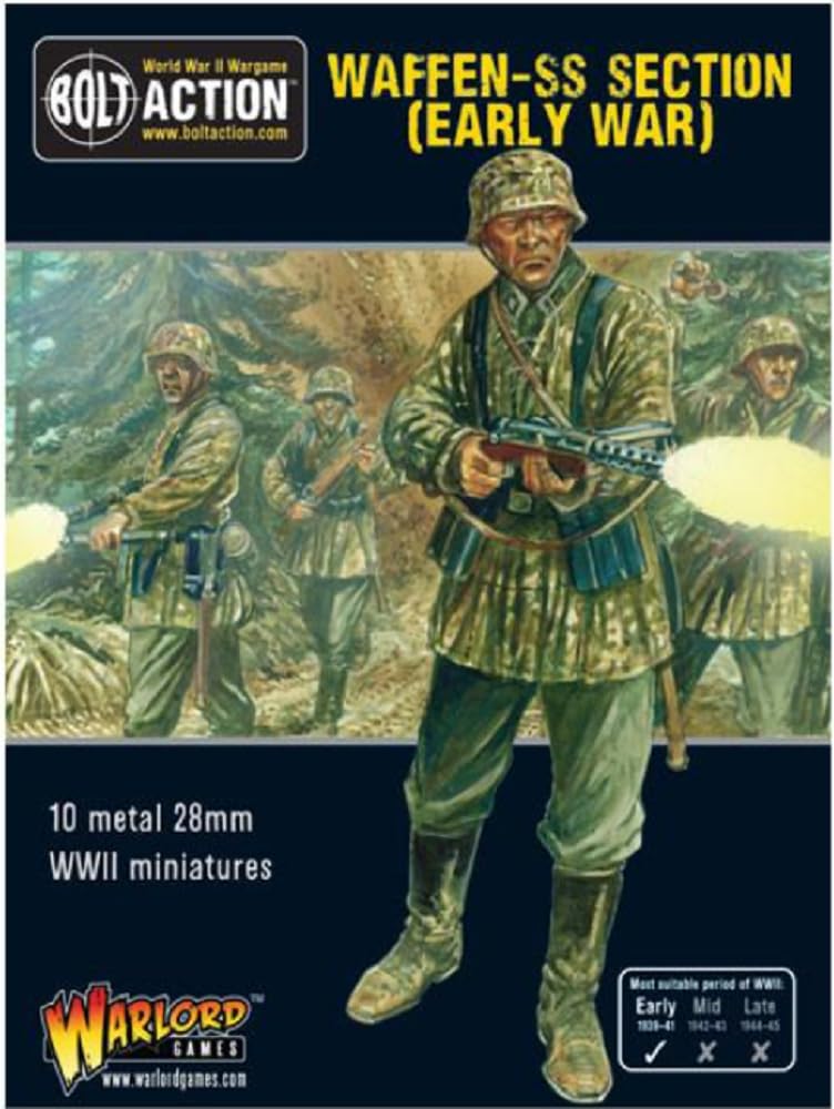 Warlord Games German Army Early War Waffen-SS Squad - 28mm Scale Metal Miniatures for Bolt Action Highly Detailed World War 2 Miniatures