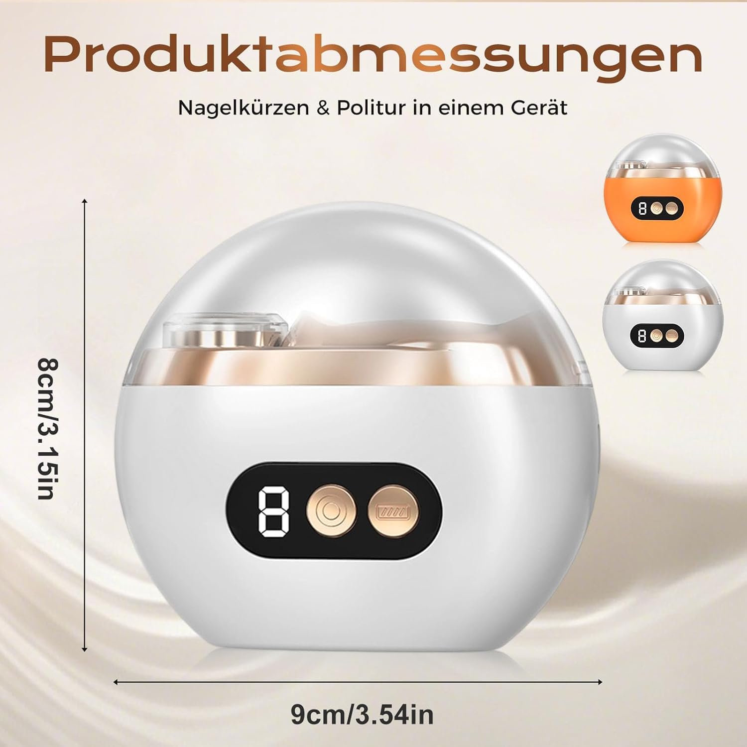 2026 Neu Elektrischer Nagelknipser, 3 in 1 Multi-functional Electric Nail Trimmer, Elektrische Nagelfeile Polieren mit LED 3 Gesch- Ultraleise Electric Nail Clippers für Kinder Erwachsene (Weiß) 3