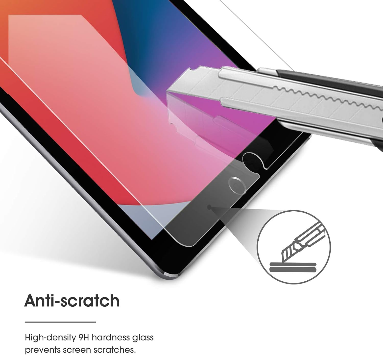 [2 Pack] OMOTON Screen Protector for iPad 8th 7th Generation (10.2 Inch, iPad 8/ iPad 7, 2020&2019) / iPad Air 3 2019 / iPad Pro 10.5 - Tempered Glass/High Definition/Bubble Free