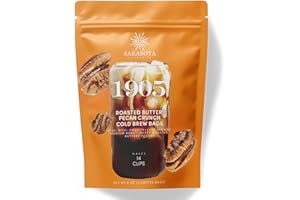 SARASOTA COFFEE & TEA CO. Sarasota Coffee 1905 Cold Brew Coffee Bags | Roasted Butter Pecan Crunch | Blonde-Medium Roast | Low Acid & Smooth | Ground Filter Packs | Cold Brew Kit Makes 14 Cups | Rich Nutty Notes