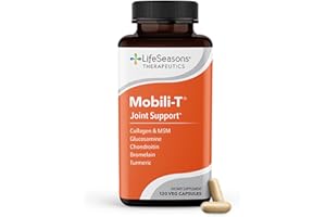 LifeSeasons Mobili-T - Joint Support Supplement - Reduces Aches & Discomforts - Increase Range of Motion - Rebuild Tissue & Cartilage - MSM Chondroitin Collagen Glucosamine & Turmeric - 120 Capsules