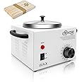 Single Professional Electric Wax Heater Machine for Hair Removal - Large Paraffin Pot with Adjustable Temperature, Facial Skin Body SPA Salon Equipment, 50 Wax Sticks Included