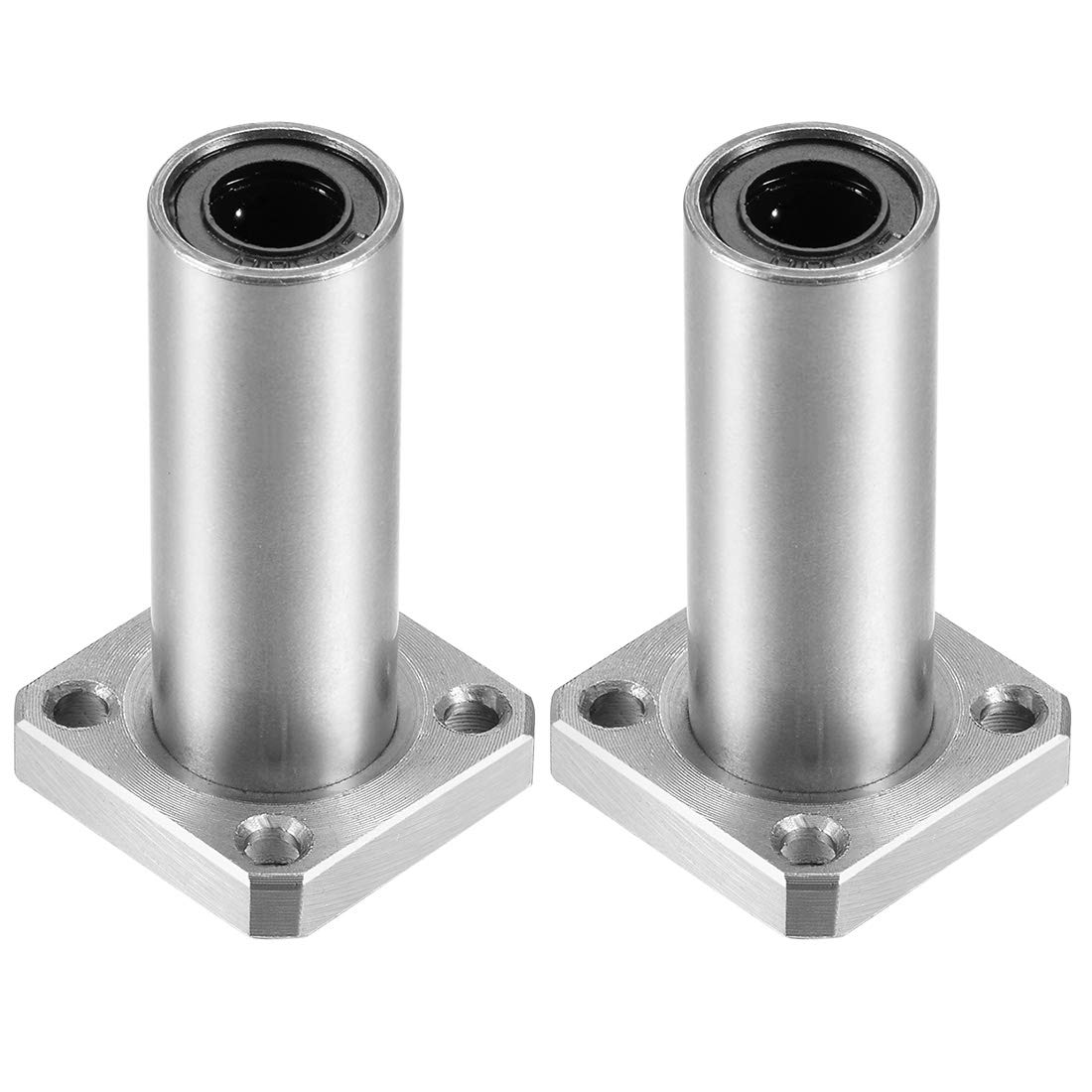 sourcing map LMK8UU Extra Long Square Flange Linear Ball Bearings, 8mm Bore Dia, 15mm OD, 45mm Length(Pack of 2)