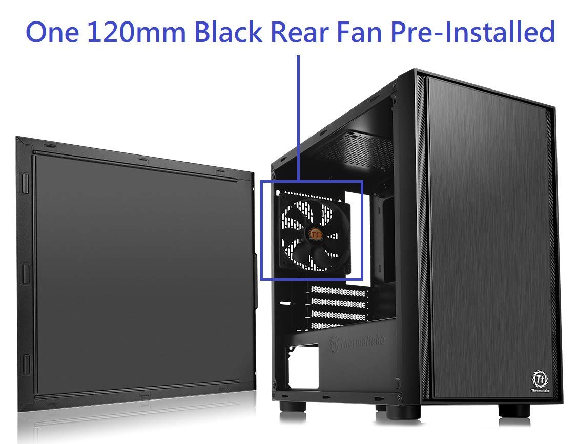 Thermaltake Versa H17 Black Micro ATX Mini Tower Gaming Computer Case 2.0 Edition with One 120mm Rear Fan Pre-Installed CA-1J1-00S1NN-A0