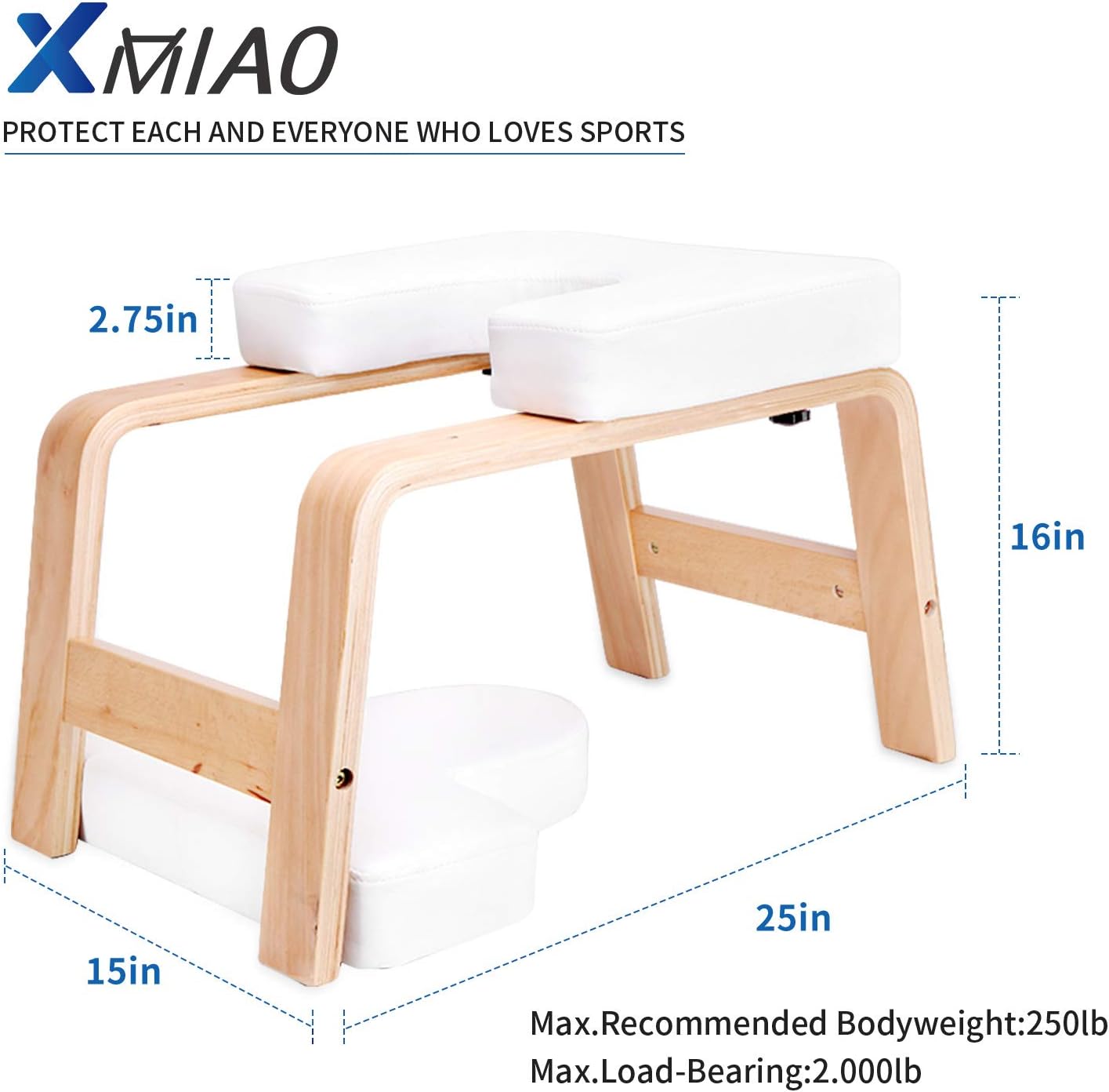 XMIAO Yoga Headstand Bench, Multifunctional Yoga Inversion Chair with Solid Wood Frame, Yoga Headstand Stool Idea for Workout, Fitness and Gym Relieve Fatigue and Body Building (Black) : Sports & Outdoors