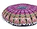 Boho Room Decor Aesthetic: Vintage Indie Purple 32 Inches Indian Mandala Round Pillows Meditation Cushion Cover, Perfect for Cottagecore Hippie Room Decor (Purple, 32 Inches (81 Cms.)