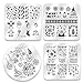 Biutee Nail Stamping Plates 15PCS Nail Stamping Polish Gel 8PCS Nail Stamper Set 1 Double Head Stampers with Scrapers Storage Bag Leaves Flowers Animal Template Image Plate