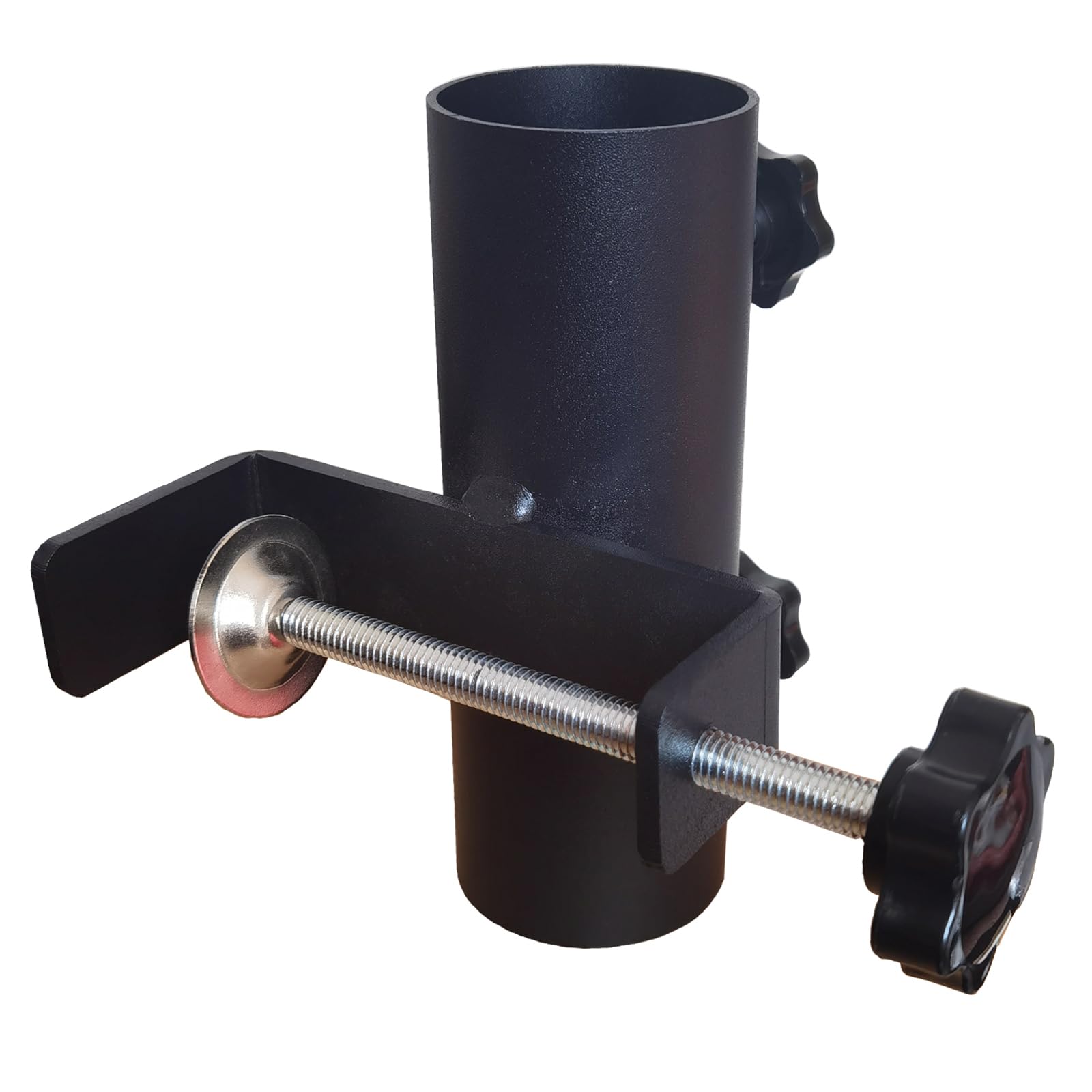 Photo 1 of Deck Umbrella Holder Clamp Outdoor Attaches to The Railsor Fence Post, Railing, Bleachers, Benches, Tailgates and More