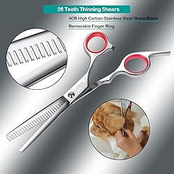 Elfirly Dog Grooming Scissors Set with Safety Round