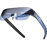 TOZO VIZO V1 AR Glasses with 118" Mega Screen Adjustable Myopia Correction | Ultra-Bright Display, Built-in Speakers, 2D 3D Mode, Adjustable Nose Pads, USB-C Plug for Android iPhone 17/16/15 Dark Blue