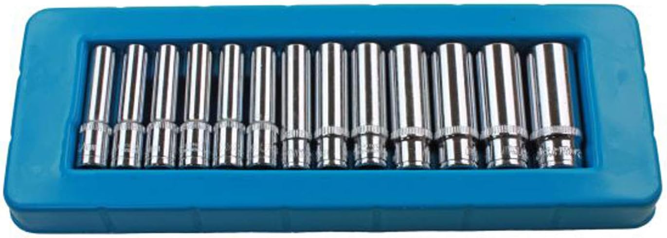US PRO Professional 13 Piece 1/4" Single Hex Deep Socket Set 4-14mm B1388, Variety Pack