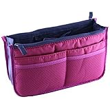 Lian LifeStyle Fashion Bag-in-Bag Multifunctional Organiser Purse Large Liner Organizer Bag Tidy Travel Handbag (Purple)
