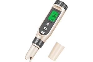 VIVOSUN 3-in-1 Digital pH Meter with ATC, ±0.1 pH Accuracy Water Quality Tester, 0-14.0 pH Measurement Range for Hydroponics, Household Drinking, Pool and Aquarium