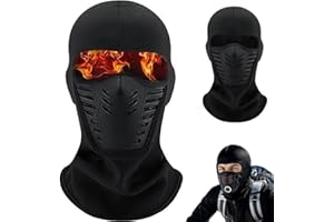 Winter Rider Warm Anti-Haze Balaclava Full Face Mask, Full Thermal 3D Winter Windproof Anti-Fog Breathable Fleece Ski Mask(Bl
