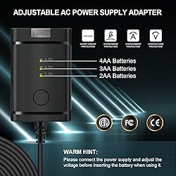 Lenink Adjustable AC Power Supply Adapter for 2 AA