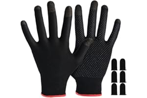 Rakizbe Touchscreen Gloves for Sweaty Hands, High-Sensitive Anti-Sweat Breathable Seamless Gaming Gloves for Tablet iPad/Mobile Phone PUBG Game