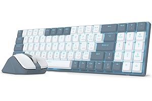 Redragon BS8773 Wireless Keyboard and Mouse Combo, 78 Keys 2.4Ghz Wireless Low-Profile Mechanical Red Switch Keyboard w/Slim 