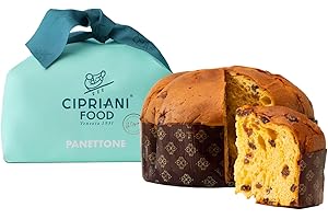 Cipriani Food Panettone (Hand Wrapped 2.2 lb / 1Kg) - Traditional Italian Bread with Raisins, Holiday Cake, Non-GMO, Made in Italy - Hand Wrapped
