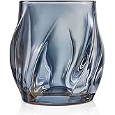 ANBFF Whiskey Glasses Set of 2, Rocks Glass, 8.5 OZ Drinking Glasses, Creative Twisted Crystal Old Fashioned Cocktail Glass Tumbler for Bourbon, Scotch, Tequila, Cognac, Rum