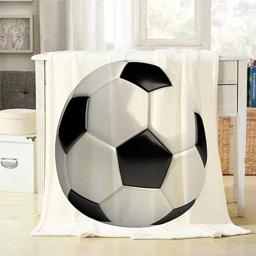 Amazon Com Mugod Soccer Ball Throw Blanket Black And White
