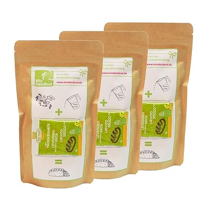 Bio-Brotbackmischung Dinkelbrot, 3 er Set, Dinkelbrot selbst backen mit der Dinkelbrot Backmischung von MixDeinBrot, ergibt e