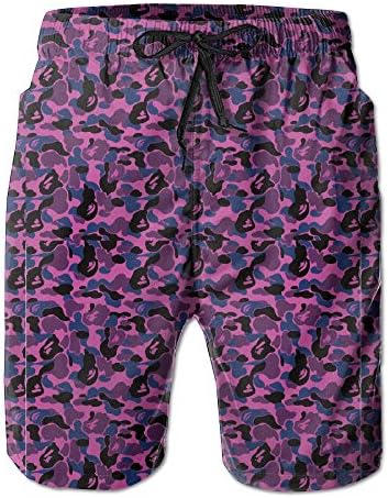 Quick-Dry Bape Shark Pink Men's Swim Trunks Beach Board Shorts Surfing Shorts Bathing Suits Swimwear