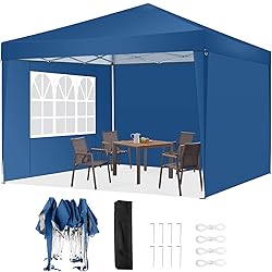 TOOLUCK 10x10 Pop Up Canopy Tent with 3 Sidewalls