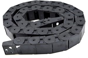 URBEST 1M Length Black Plastic 18 x 25mm Open One Side Type Cable Drag Chain Wire Carrier for CNC Machine