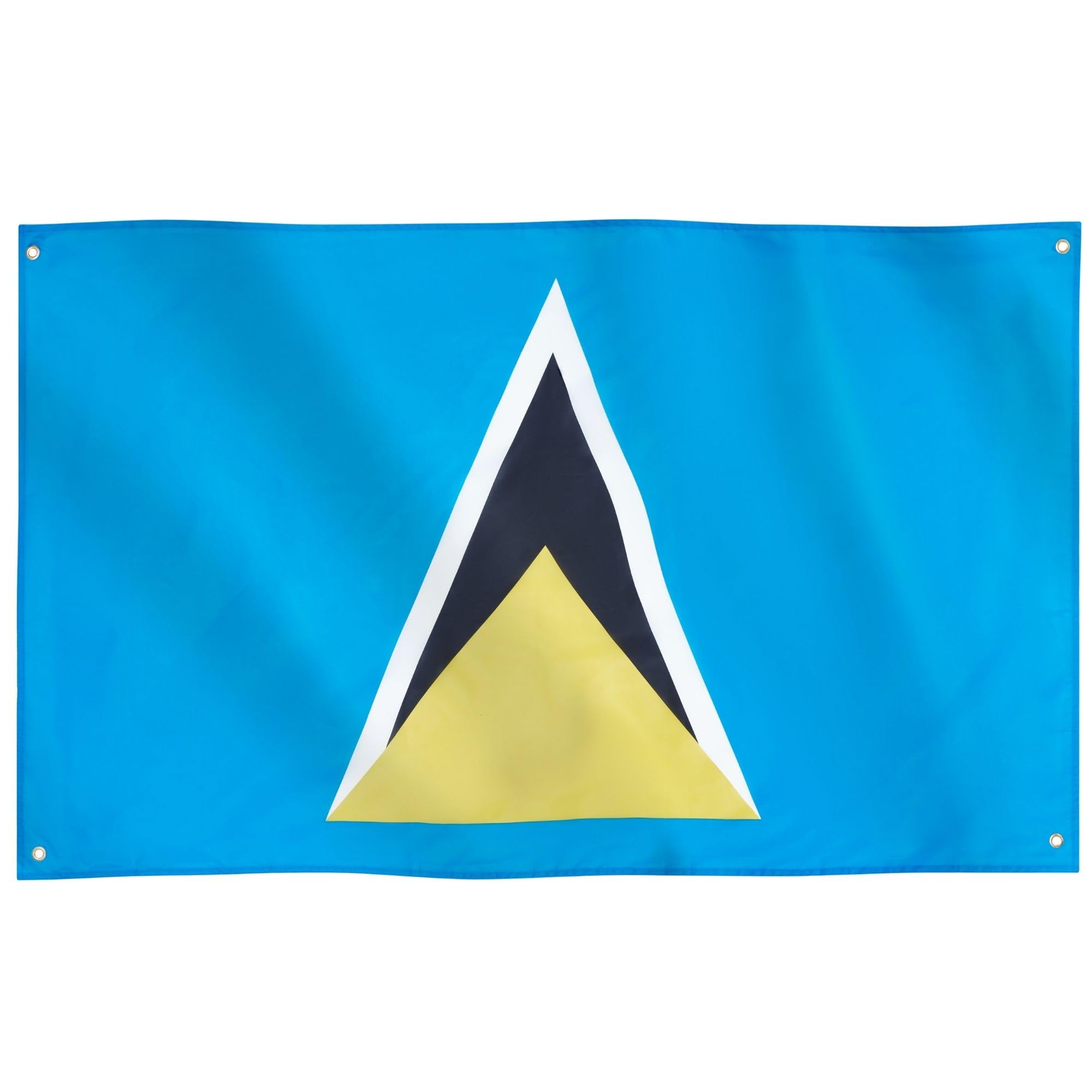 Runesol St Lucia Flag, 91 x 152 cm (3 ft x 5 ft), 4 Eyelets, St Lucia Flag, Saint Lucia National Flag, Premium Flags for Indoor and Outdoor Use, Vivid Colours — image 1