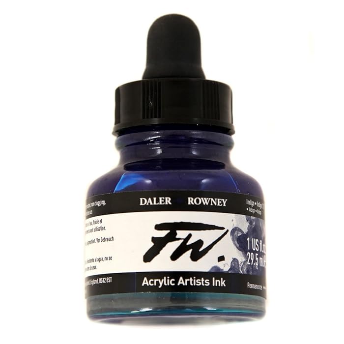 Buy Daler-Rowney FW Acrylic Ink Bottle Indigo - Versatile Acrylic ...