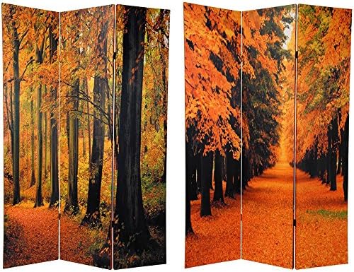 Oriental Furniture 6 ft. Tall Double Sided Autumn Trees Room Divider