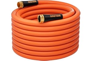 Haeteir Heavy Duty Garden Hose 5/8 in x 50 ft with Swivel Fitting, Super Flexible Water Hose, All-weather, Lightweight, Burst 600 PSI