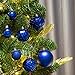 KI Store Blue Christmas Balls 34pcs 1.57-Inch Small Christmas Tree Decoration Ornaments for Xmas Tree Holiday Wreath Garland Decor Ornaments Hooks Included