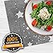 Anna Stay Table Runners - Trivet & Table Runner, Handles Heat Up to 300F, Anti Slip, Hand Washable, Great for Hot Dishes and Pots, Great as Dresser Decor & Table Decor, Gray Table Runner w Trail Stars