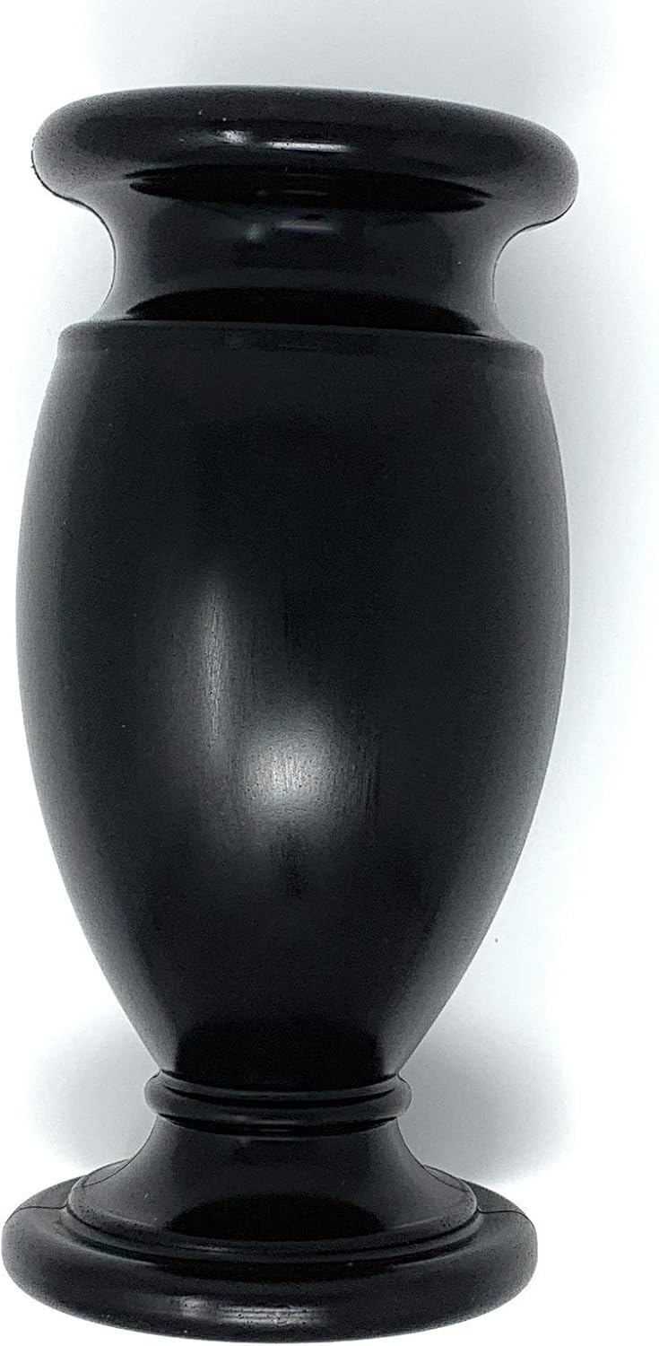 Hardscaping Materials - OPTIMUM Memorial Cemetery Flower Vase - Plastic (Black Stone) with Metal Ground Spike, Grave Marker, Decorations for Gravesite, Headstone Flowers Holder, Garden Lawn & Yard