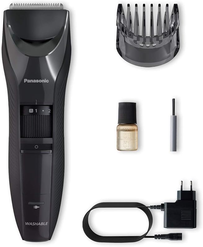 ER-GC53-K503 Cortadora de Cabello para Hombres, Trimmer Portátil Inalámbrica a Prueba De Agua, 19 Configuraciones de Longitud, 1 Accesorio, Operación Inalámbrica y con Cable, Negro