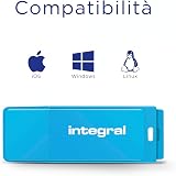Integral 128GB Neon Blue USB 2.0 Flash Drive - Compact Capless Design view 4