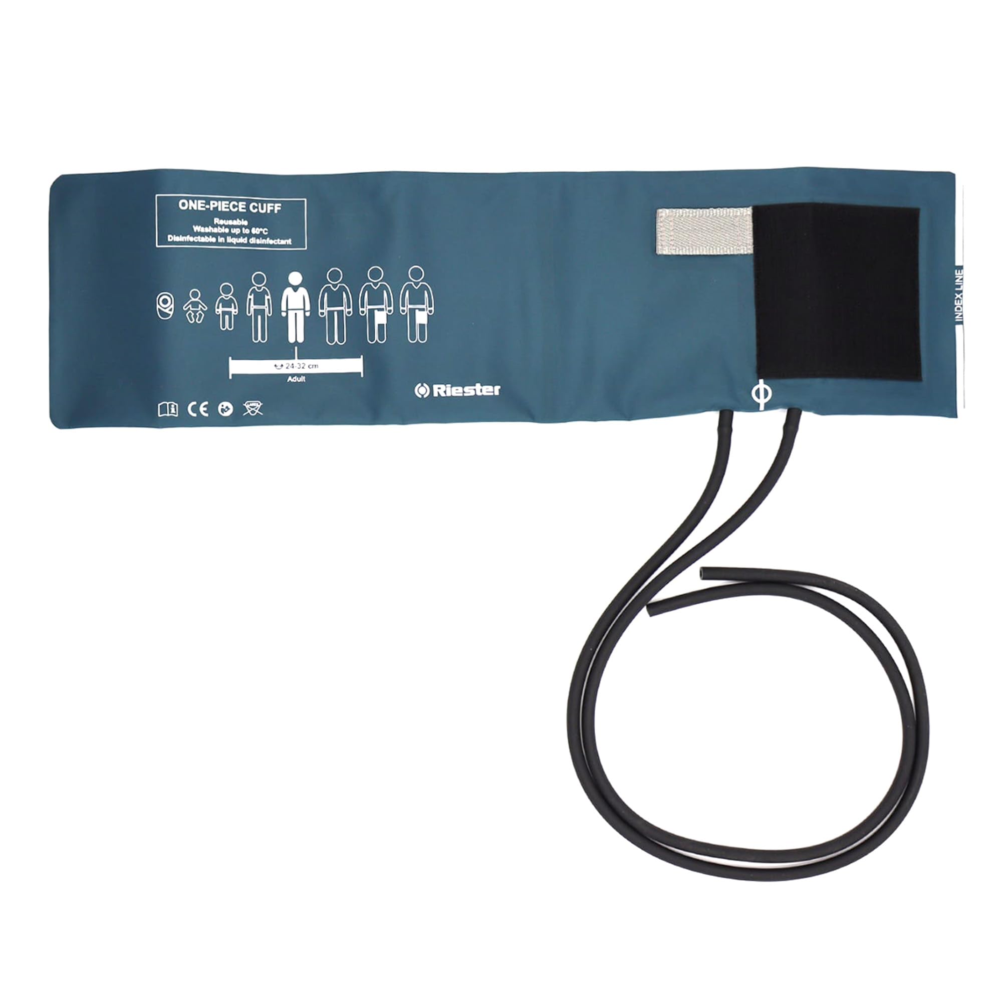 Riester RI-151 One-Piece Cuff, Dual Tube, Reusable-Adult